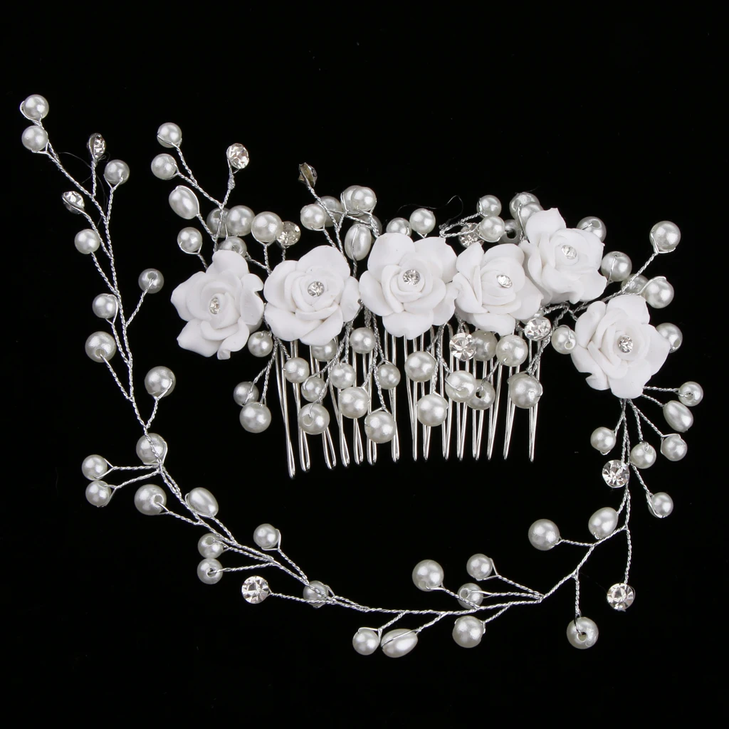 

Elegant Wedding Bride Flower Hair Side Comb Girls Woman Party Prom Headpiece