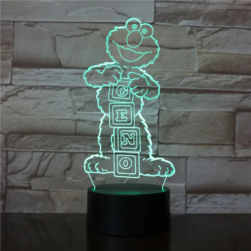 

3D Led Night Light Lamp Cartoon Sesame Street Party Figure Home Table Decor Light Birthday Gift for Child Bedroom Lighting 3151