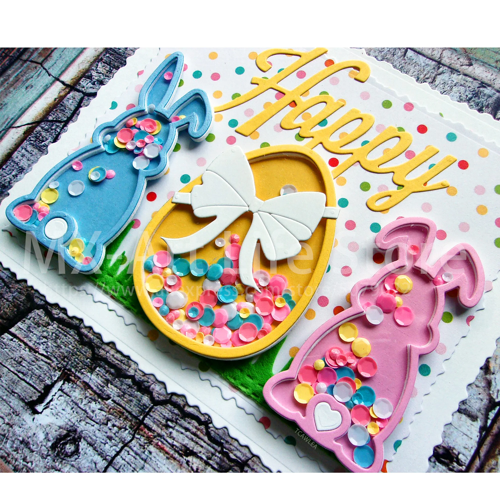 Милый Пасхальный шейкер в виде кролика металлические Вырубные штампы новый