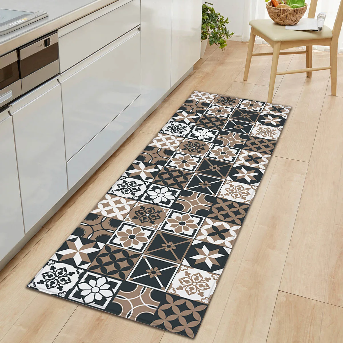 tiles pattern kitchen mat carpet boho flannel anti slip door entrance mat soft rugs mats for living room bedroom bathroom free global shipping