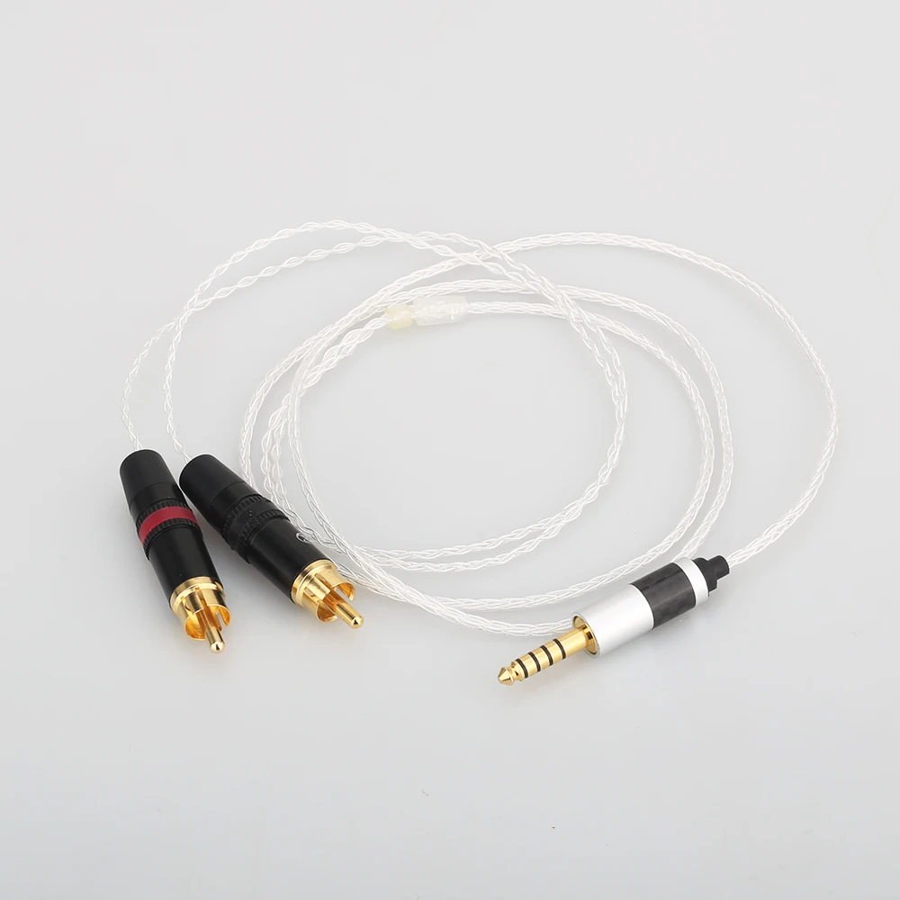 2 5 мм TRRS/4 4 сбалансированный штекер 3 разъем RCA Aux кабель 8x1 0 Серебряный провод