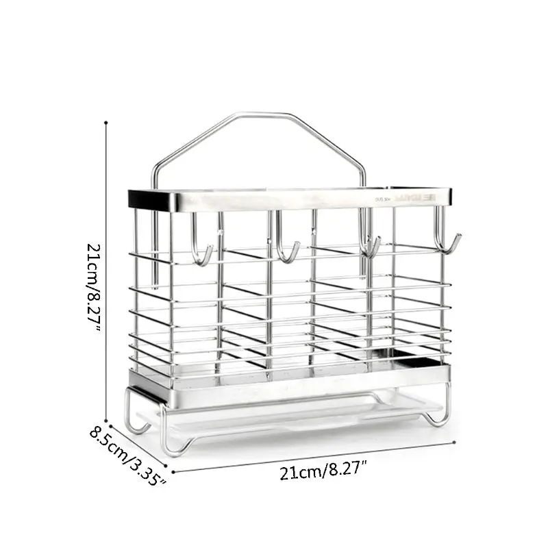 

Utensil Cutlery Holder Drainer Spoons Forks Three Slots Square Chopstick Cage