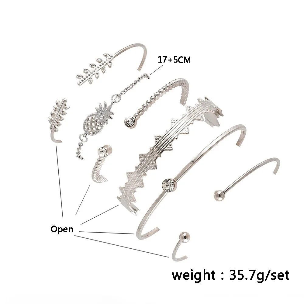 6 шт./партия богемный браслеты филиал ананас с украшением в виде кристаллов