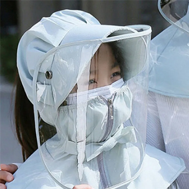 

Summer Outdoor Fishing Hats Parent/Child Safety Hat Anti Fog Dust Splash-proof Hat Work Full Face Protective Cap Sunhat Women