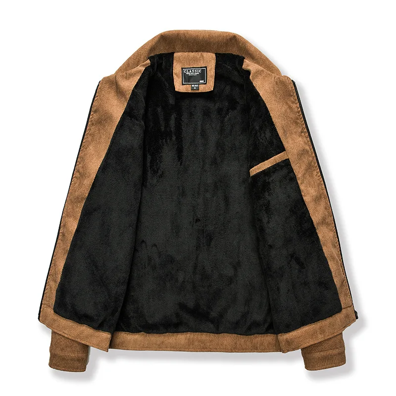 

morality cultivate handsome man corduroy jacket winter with velvet thickening corduroy jacket lapels male autumn outfit
