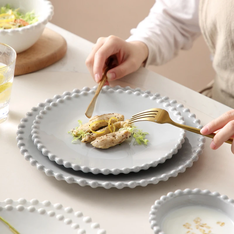Набор столовой посуды Nordic Creative Тарелка с жемчужной кромкой Поднос для стейка