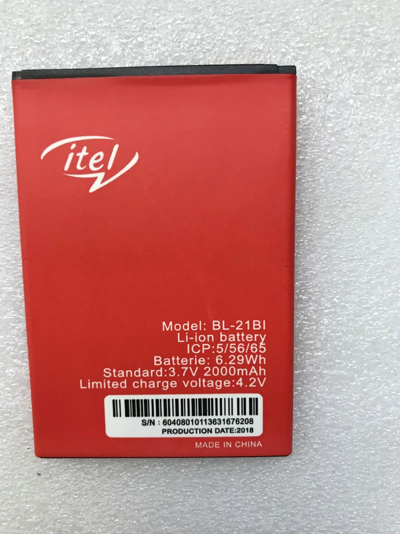 Bater&iacute;a de repuesto Original para tel&eacute;fono m&oacute;vil ITEL BL-21BI, 3,7 V, 2100mAh, 7.77Wh, BL-21BI-0