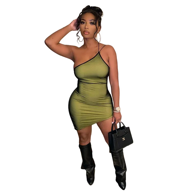 

European and American style 2021 summer new women's fashion design strap sexy backless slim hip dress women