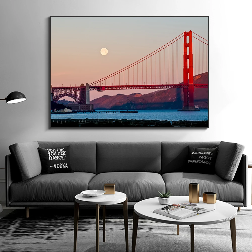 

Golden Gate Bridge Landscape Canvas Paintings Posters and Prints San Francisco Scenery Wall Pictures for Living Room