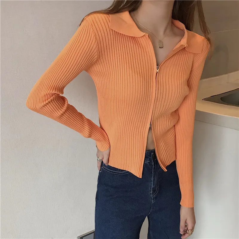 

Autumn Sweater cardigan coat Women Knitted Ribbed Pullover Sweater Turtleneck Slim Jumper Soft Female Clothing Sweater