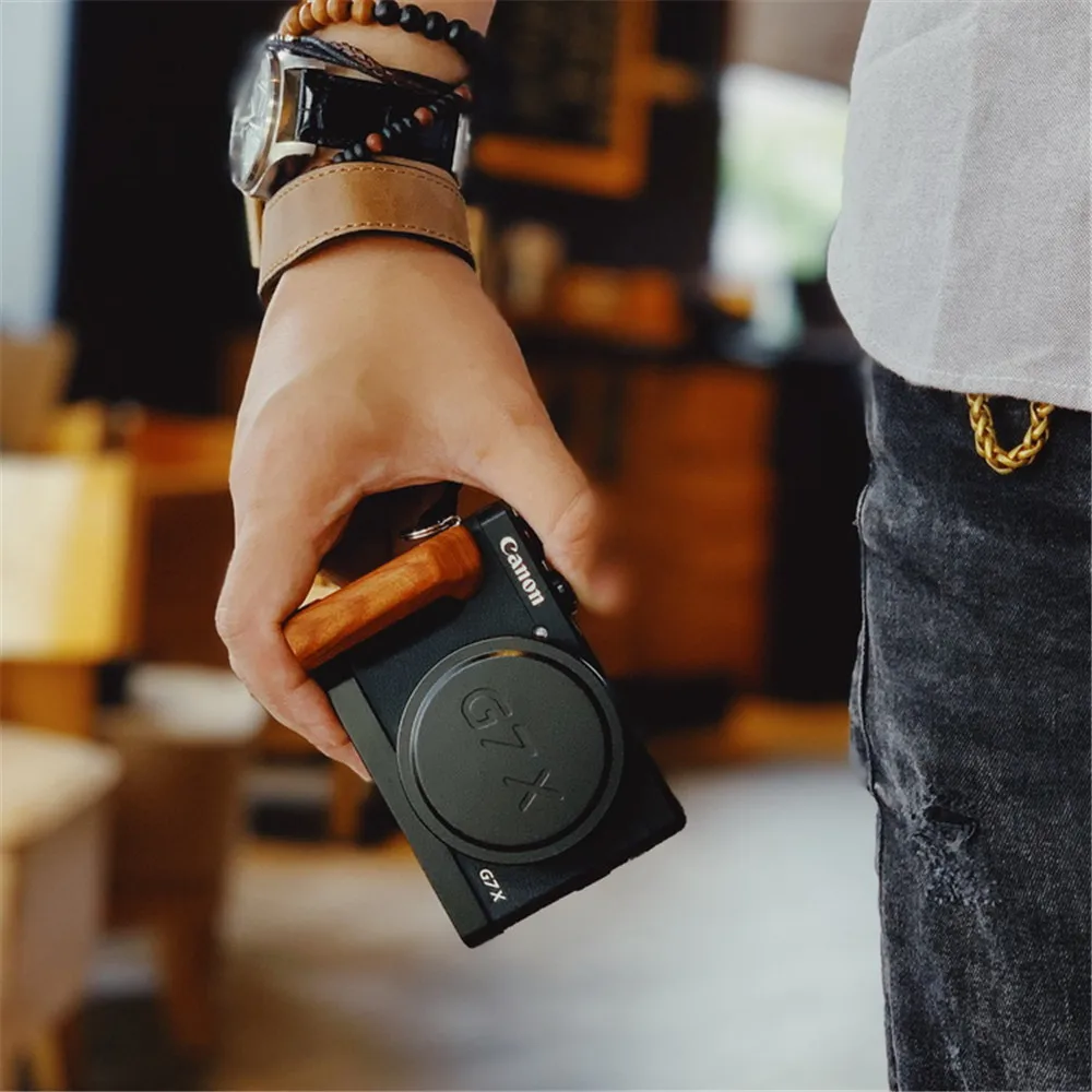 Деревянная рукоятка с алюминиевой основой Кронштейн для CANON G7X