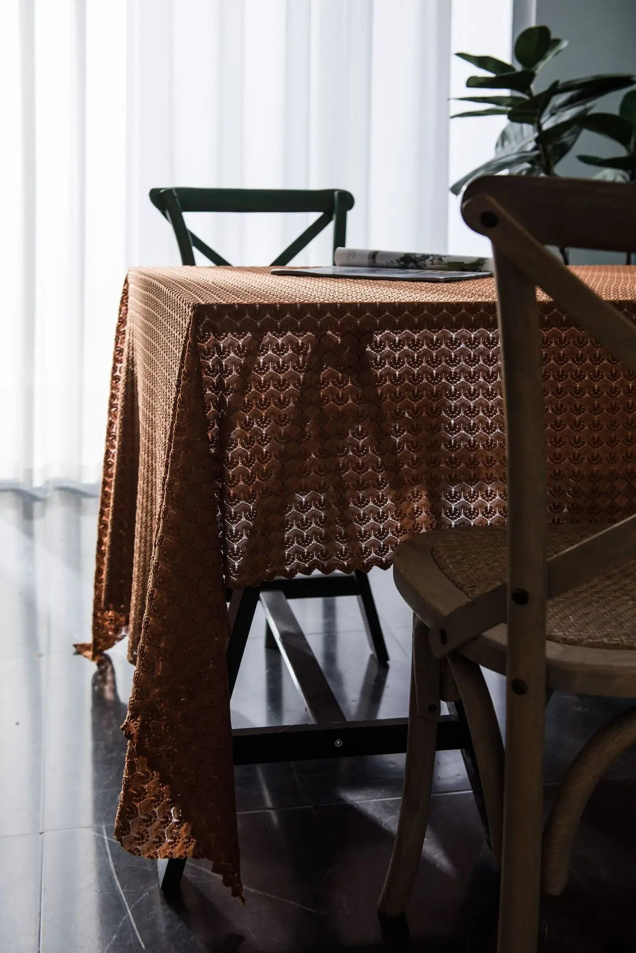

Weave Elegant Table Cloth High Quality Pure Yellow Home Cute Dinner Table Cover Nappe De Table Lavable