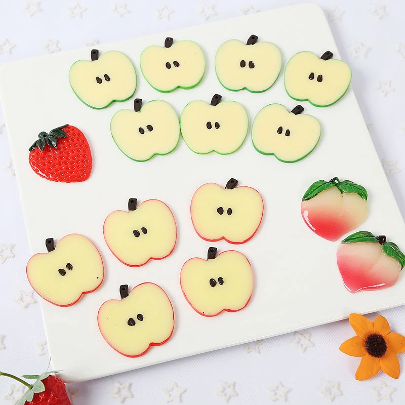 Искусственные мини кусочки яблони искусственные фруктовые модели Наклейки на