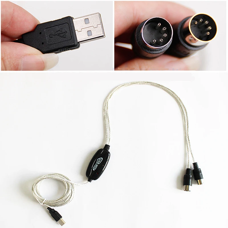 Переходник с USB интерфейса на MIDI музыкальная клавиатура фортепиано разъем шнур