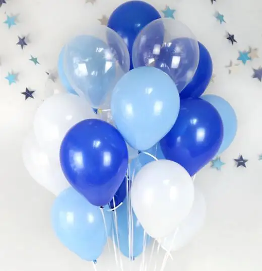 Blue White Tran 20 шт./лот мяты зеленые шары или белый латексный шар 10 дюймов Тиффани синие вечерние принадлежности свадебное событие Вечеринка День Рождения Декор - Цвет: Blue White Tran