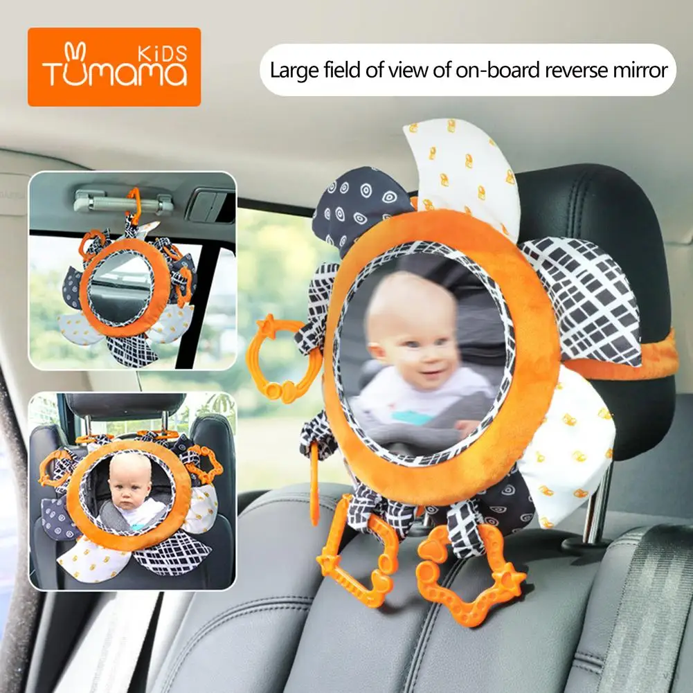 

Plush Cute Makeup Mirror Plush Distorting Mirror Kids Educational Toy Sun Flower Toy Baby Crib Pendant Baby Exploring Toy