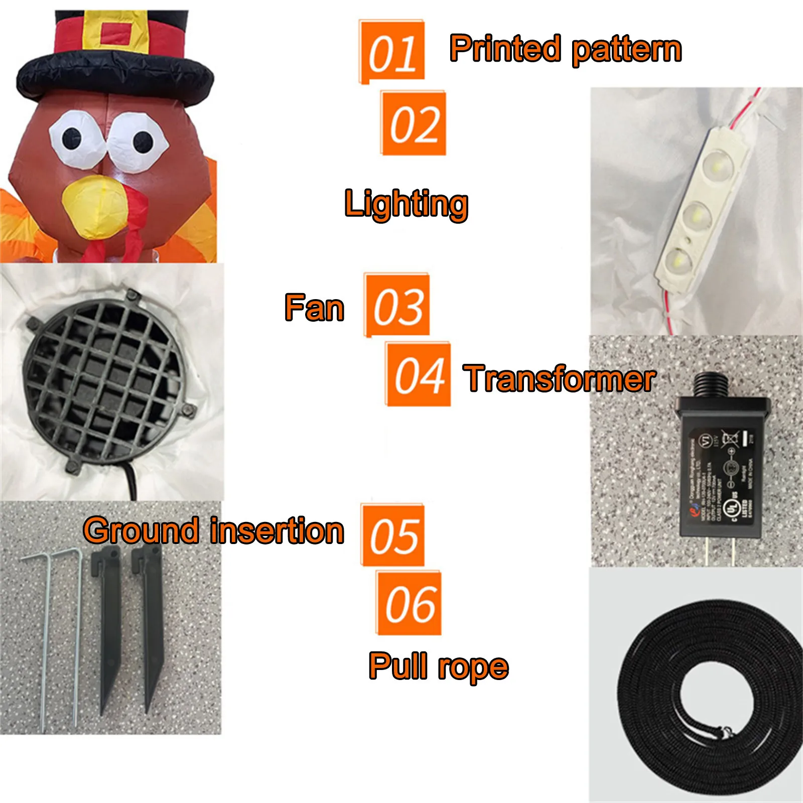 Надувная индейка со светодиодными лампочками на День Благодарения осень уличные