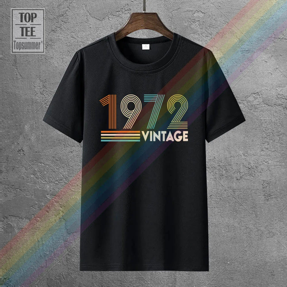 

Vintage 1972 Fun 49Th Birthday Gift T-Shirt Gothic Emo T-Shirts Punk Rock Women'S Hip Hop Clothing Tshirt Hippie Goth Tee Shirt