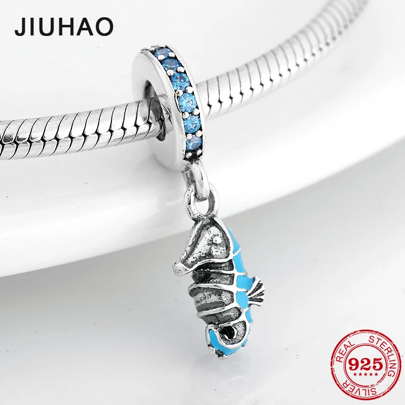 Подвеска с голубым морским животным из стерлингового серебра 925 пробы для