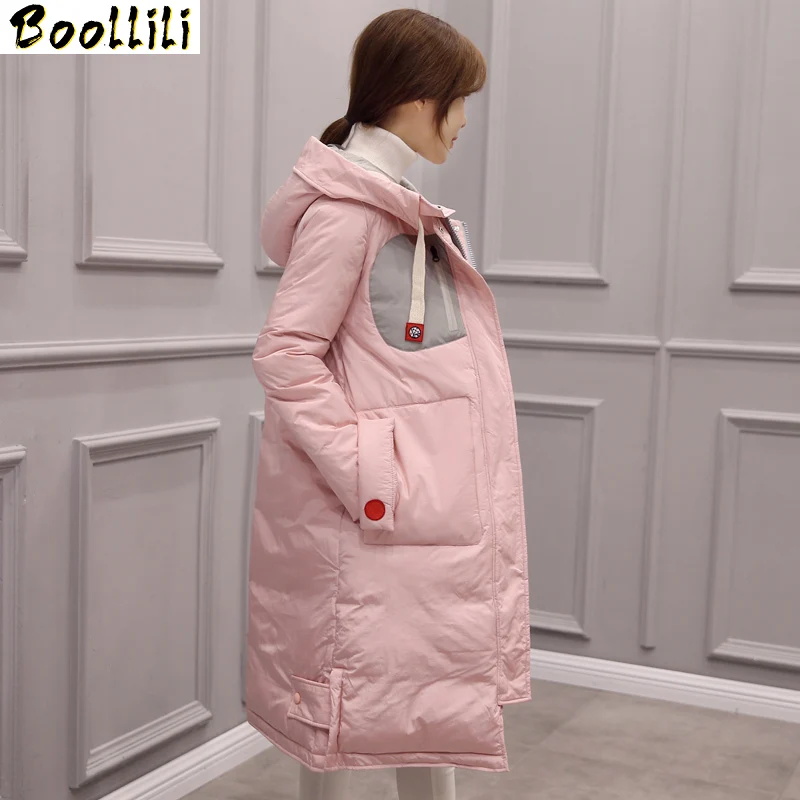 Новая красная зимняя куртка Boollili женская теплая ватная хлопковая верхняя одежда