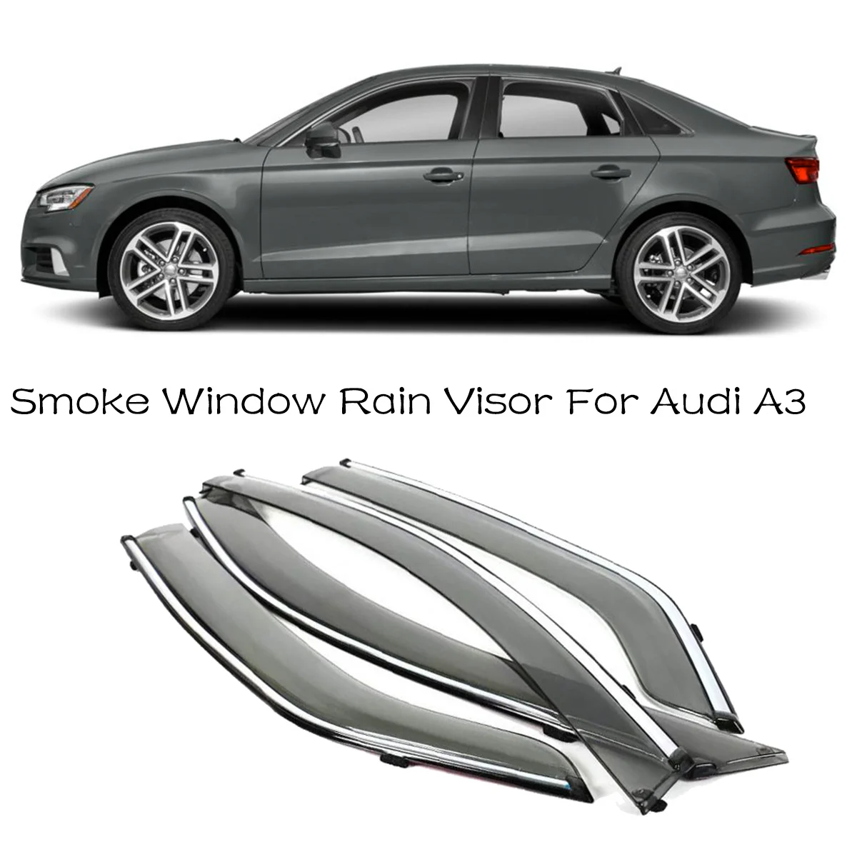 

4pcs Blade Side Windows Deflectors Door Sun Visor Shield For Audi A3