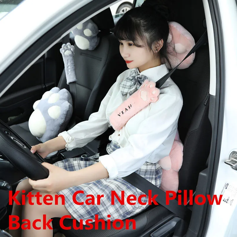 

Автомобильная подушка для шеи Kitten, подушка для спины, поддержка шеи, подушки для шеи, чехол для сиденья, подушки