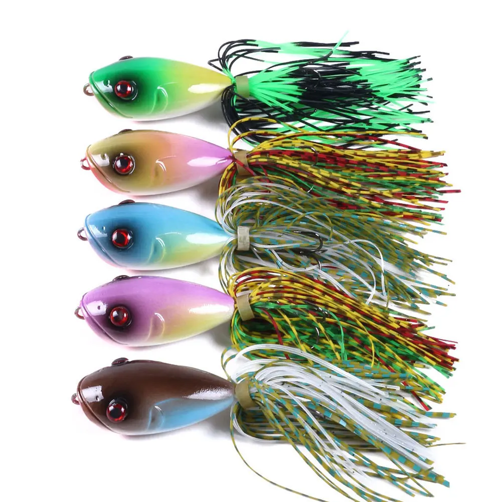 

Silicone Skirt Popper Fishing Lures 4.6cm 11g Pike Wobblers For Fish Rattlin Hard Bait Artificial Fishing Tackle Lure Crankbait