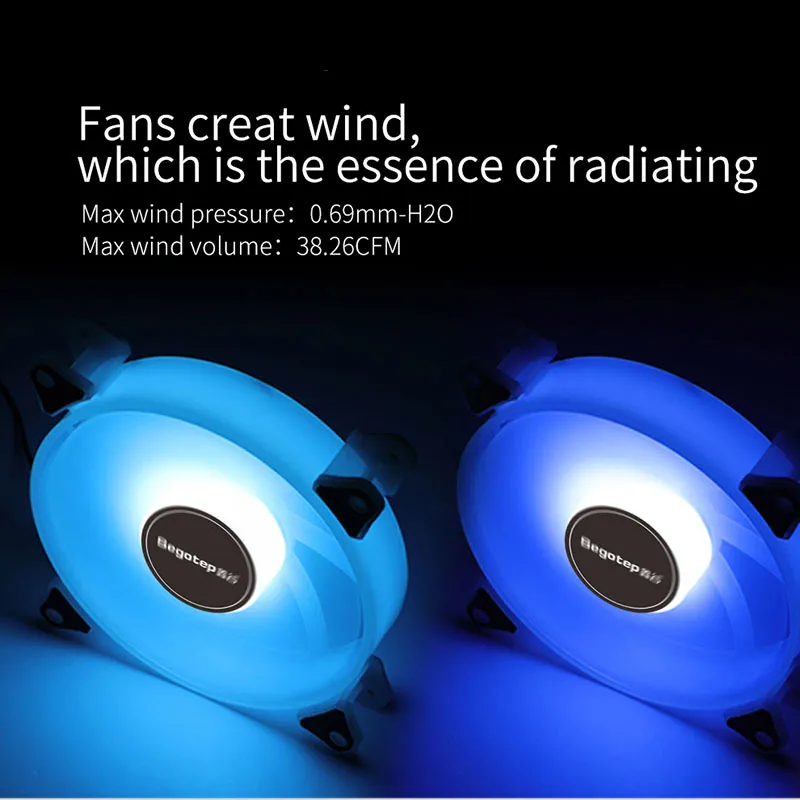 Сеготеп RGB вентилятор для корпуса ПК 120 мм 12 В компьютер AURA SYNC 5V/3Pin ARGB теплоотводящие вентиляторы.