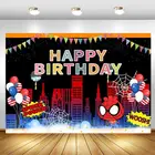 Фон для фотосъемки с изображением супергероев зданий воздушных шаров для мальчиков на день рождения пользовательский фотографический фон баннер для декора детского праздника