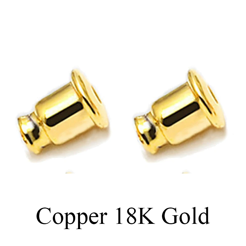 18K Gold Copper2 Серьги с застежками, 925 пробы, серебро, Бабочка, задняя сторона, для женщин, ювелирные изделия, белое и розовое золото, застежка-стойка, 10 пар/лот - Цвет: 18K Gold Copper2