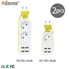 Штепсельная Вилка европейского стандарта, 4 USB-разъема, удлинитель для электрической розетки, возможность 4 USB-порта для зарядки, концентратор для офиса, путешествий, дома