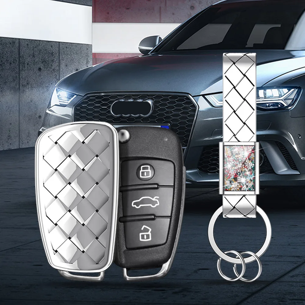 Складной 3 кнопки Автомобильный ключ кошелек сумка брелок для Audi R8 A1 A3 A5 A6 A7 A8 Q3 Q5 Q7