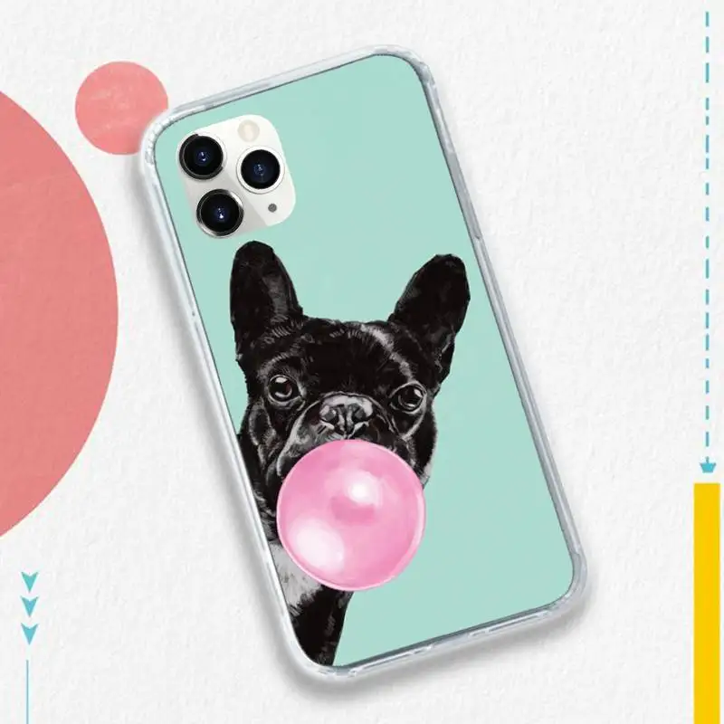 

French bulldog pug Cute dog Phone Case for iPhone 11 12 pro XS MAX 8 7 6 6S Plus X 5S SE 2020 XR
