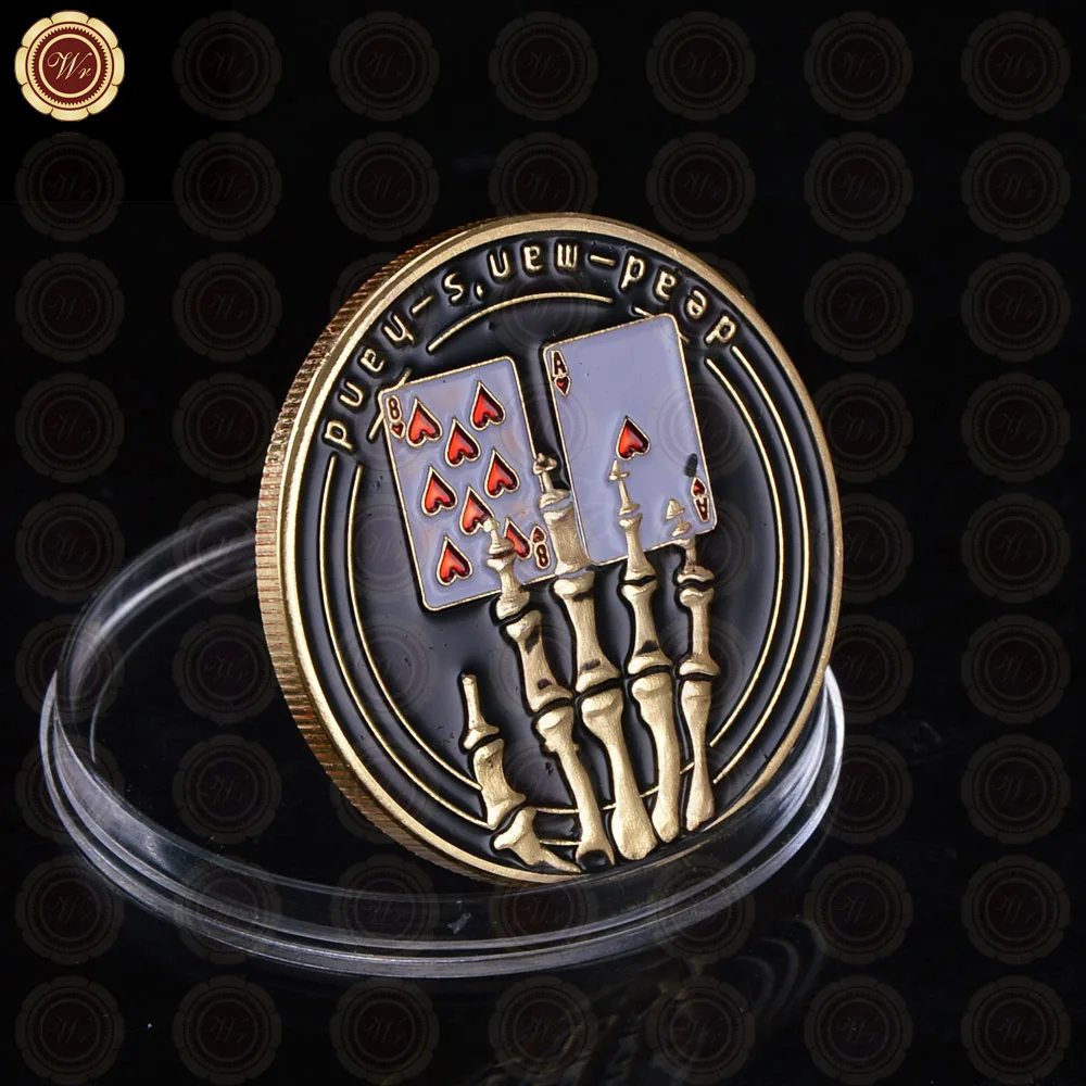 Золотая настольная игра в казино WR 24k Коллекционная монета чип покерная карта