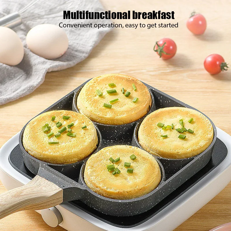 Четыре сковорода для жарки с кастрюля утолщенной омлета антипригарным покрытием