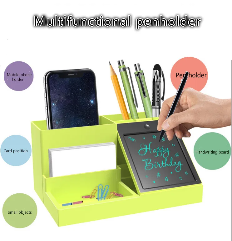 Зеленый косметический Органайзер для макияжа держатель ручки с ЖК дисплеем