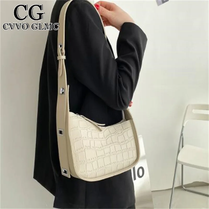 

Cvvo Glmc Stone Pattern PU Leather Crossbody Bags 2021 Simple Luxury Brand Fashion Travel Ladies Shoulder Handbags And Purses