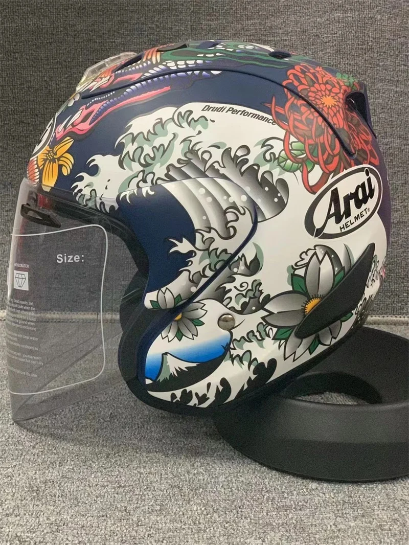 Мотоциклетный шлем RAM3 полулицевой винтажный для скутера в стиле ретро |