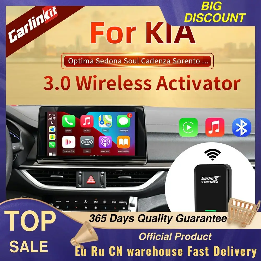 

Carlinkit3.0 2021 New Wireless CarPlay Dongle For KIA Stinger Optima Forte Stonic Wired To Wireless Car Play Plug And Play IOS14