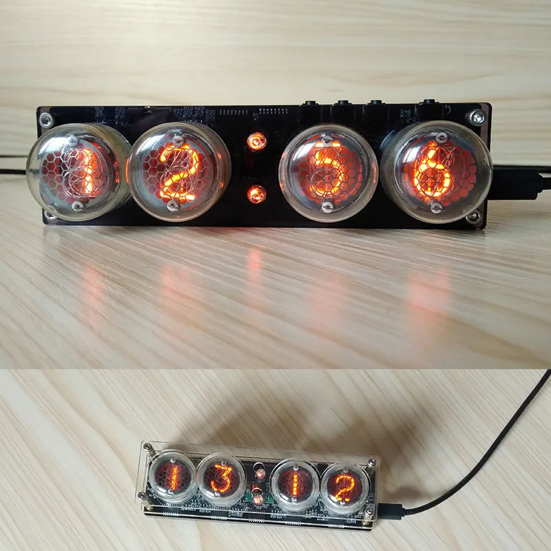 DIY 4 бит RGB светодиодный светящийся Цифровой Плата часов Nixie трубка часы Набор