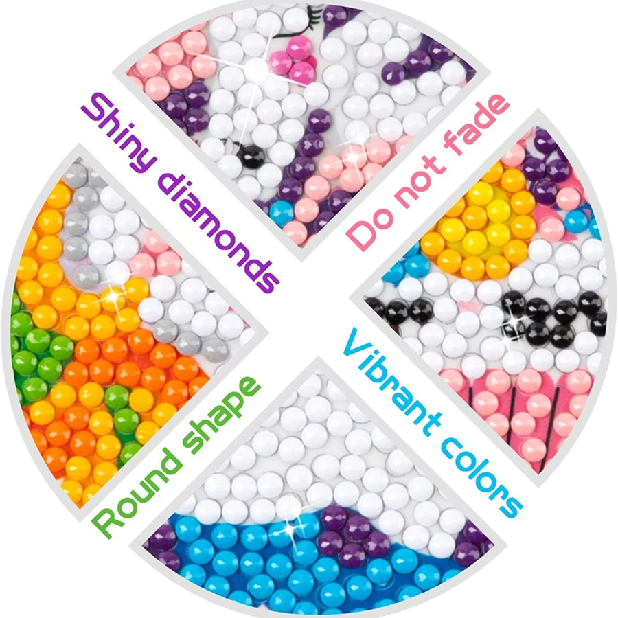 

12PCS Diamond Painting Stickers Kits for Kids DIY Diamond Art Mosaic Stickers by Numbers Kits for Children Boys Girls