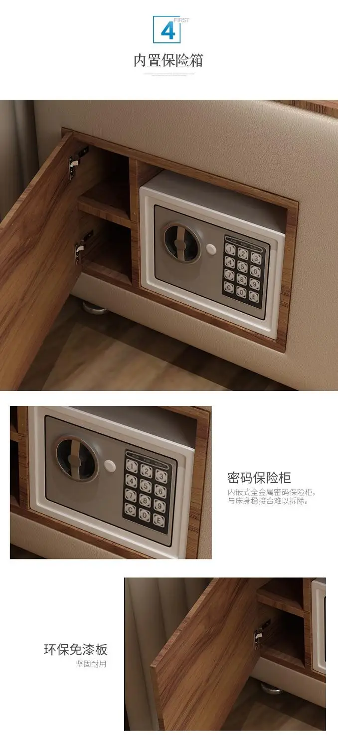 Кровать из натуральной кожи с массажем Двойная модель размер king/queen мебель для