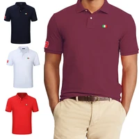 new mens summer lapel 100 cotton short sleeve casual polos fashion embroidered flag logo breathable sweatshirt t shirt top m03