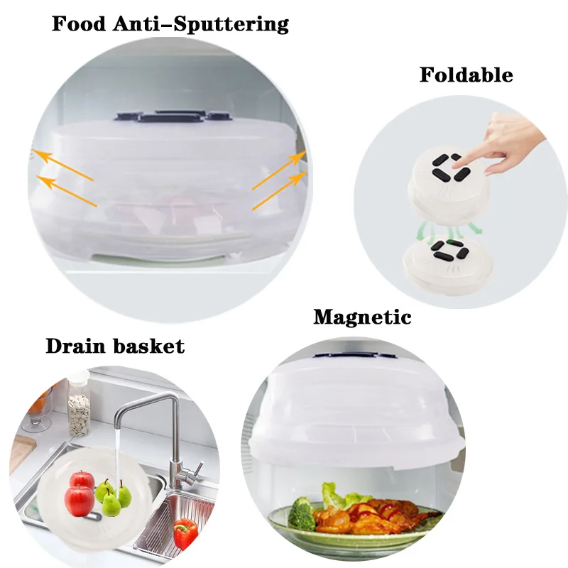 Складной магнит пищевая брызга защита микроволновая печь Hover анти распыление
