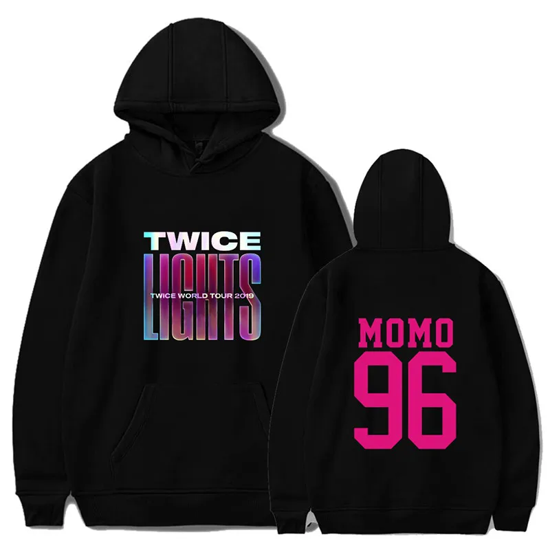 Корейские Kpop дважды World Tour TWICELIGHTS Момо TZUYU NAYEON печати с капюшоном себя пуловеры