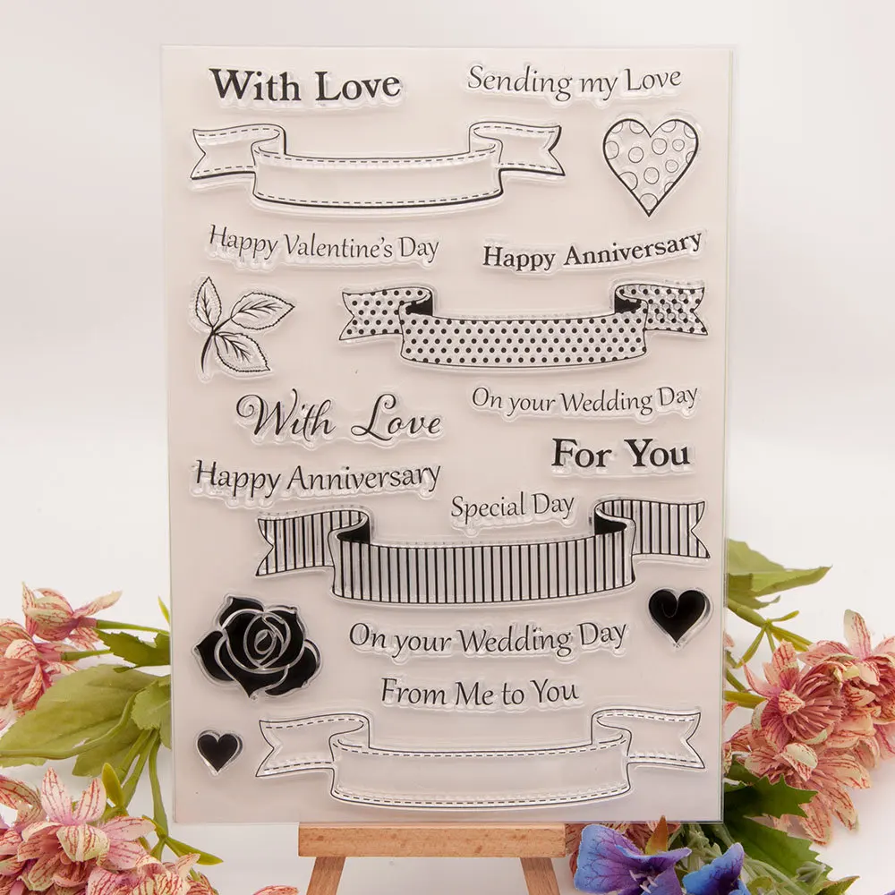 

DIY Clear Stamps Transparent Silicone Stamp Card Hand Account Rubber Stamps FOR Valentine Day Anniversary Card Making