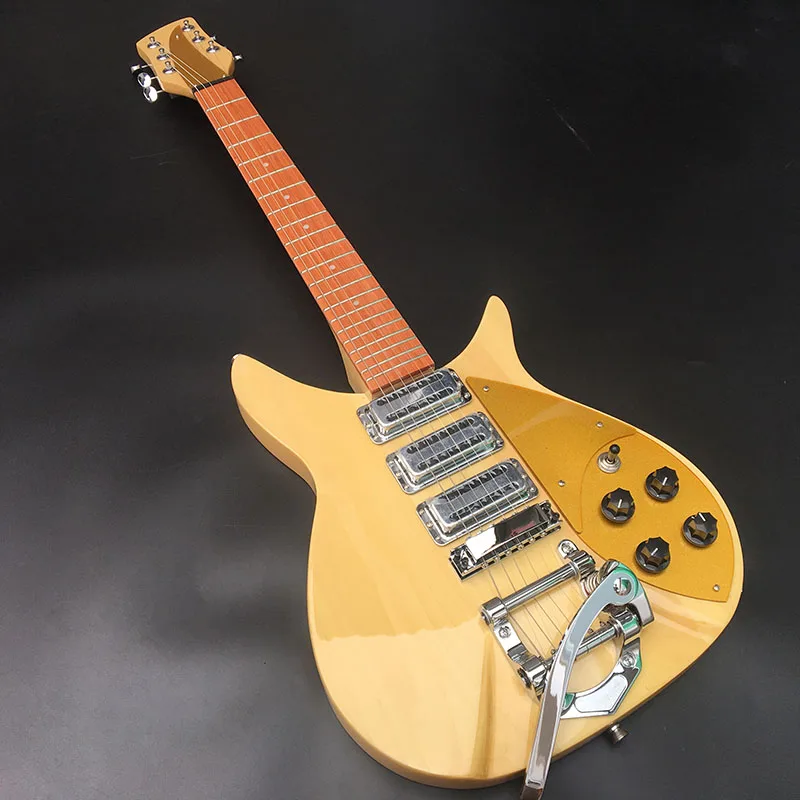 

6 Strings Electric Guitar Ricken 325 Mahogany Body Rosewood Fretboard Natural Gloss Finish Bigsby Tremolo Fast Shipping