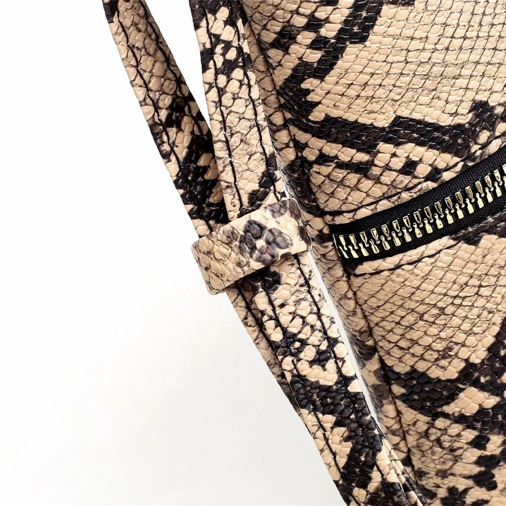 Fashion Women Tassel Snake Printing Zipper Messenger Bag Handbag Shoulder Bag Elegant Small Square Bags#YJ