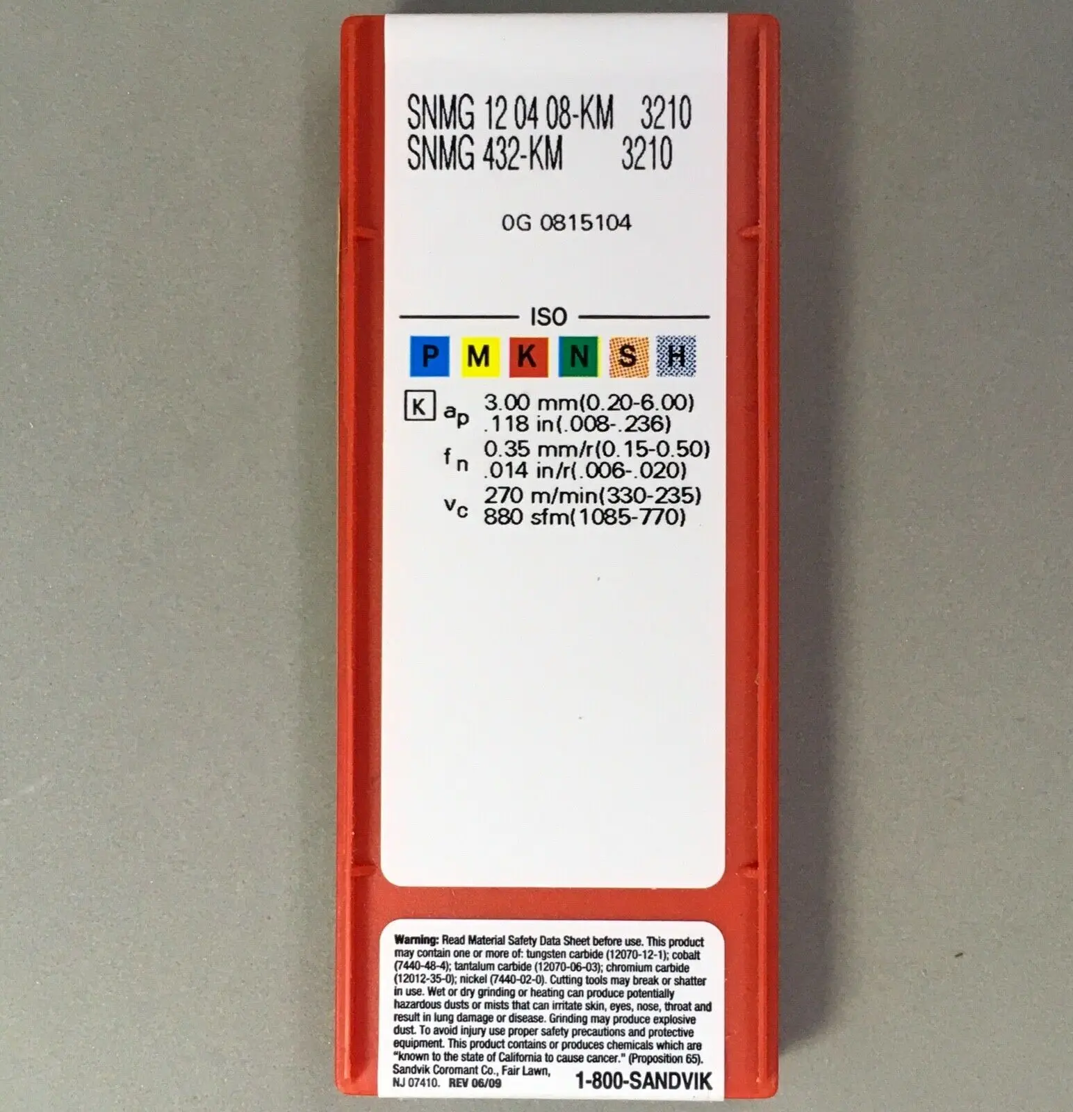 ORIGINAL 10PCS CARBIDE INSERT SNMG120408-KM 3210 |