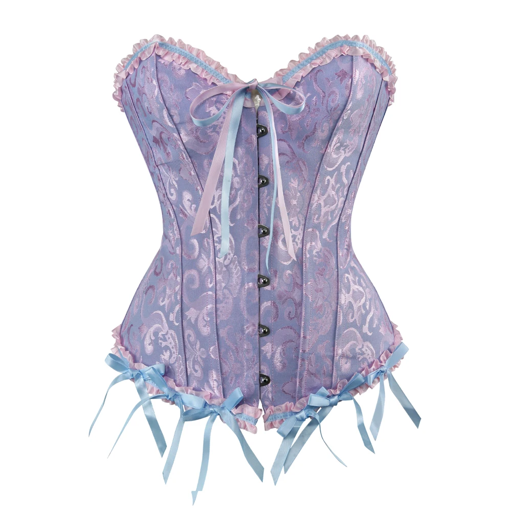 

Sexy Corsets and Bustiers Shapewear Lingerie Overbust Corset Plus Size Women Brocade Lace Up Floral Corsets Vintage Corselet 7XL